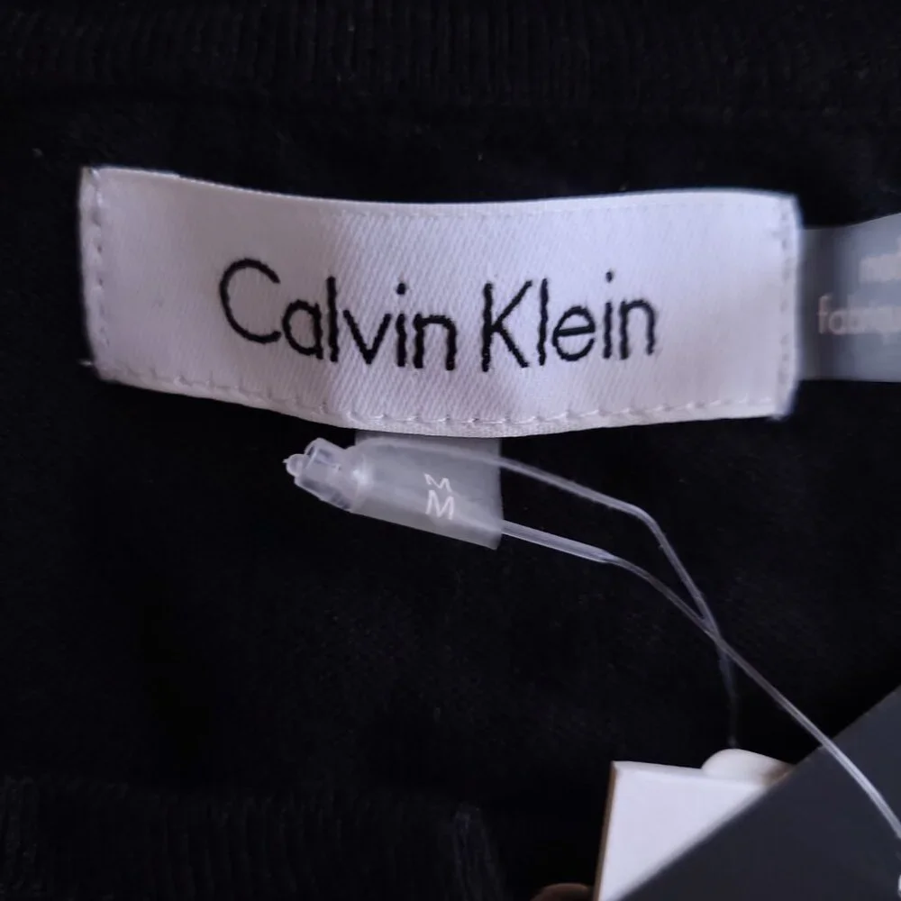 NWT 80% Rayon Calvin Klein Black Button-Up Cardigan - Picture 2 of 6